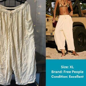 Sz XL Free People Quinn Pants Seed Pearl cream color - Excellent Condition!